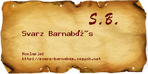 Svarz Barnabás névjegykártya